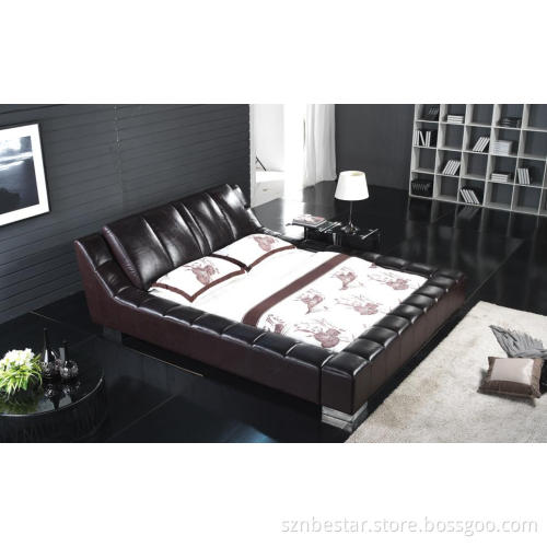 Modern Leather Soft Bed /Luxury Leather Bed /Luxury Leather Bedroom Furniture (6052)